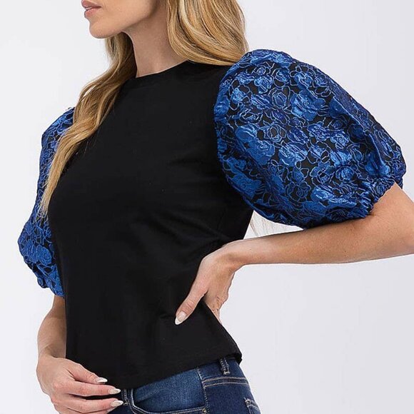 NWT ROSY COLOR BLOCK BLOUSE TOP - Picture 3 of 4